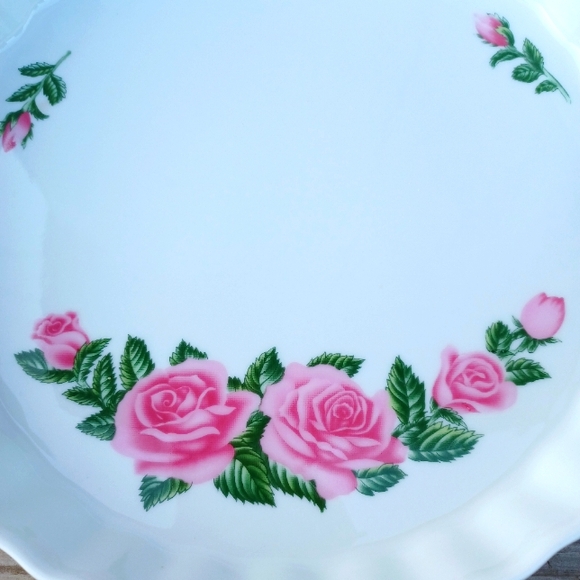 Vintage Christineholm Ceramic Rose Quiche Baking Dish - Picture 3 of 7